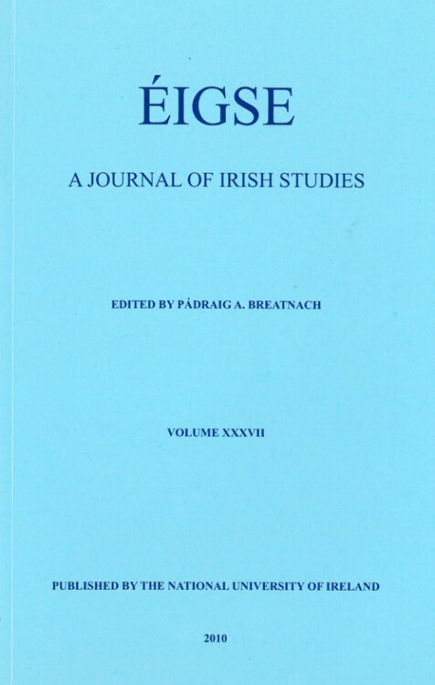 Éigse: a journal of Irish Studies (37)